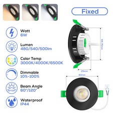 LED Adjustable Tilt Angle Recessed Downlights Dimmable Round Ceiling Spotlights