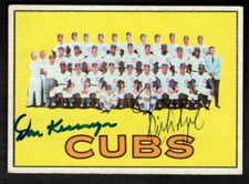 1967 Topps Cubs Team Card #354 Autographed Don Kessinger & Rich Nye