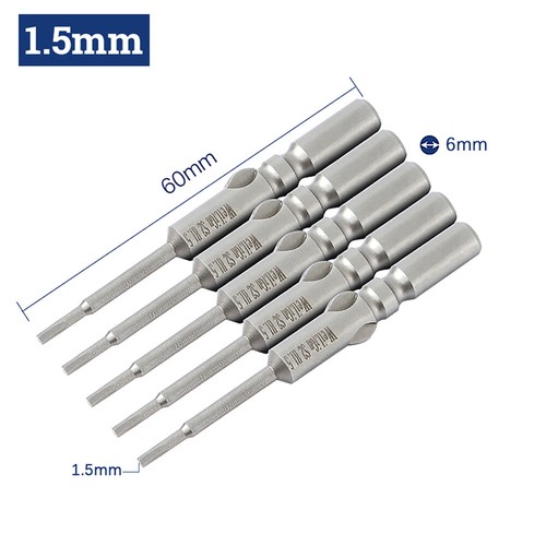 Hex Bits Allen Wrench Screwdriver Drill Bits set 60/100mm H1.5 - H6, Ф6mm Shank - Picture 9 of 24