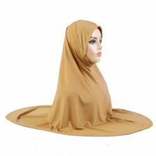 Muslim Women Plain Instant Hijab Scarf Pull On Amira Khimar Wrap Headscarf Cover
