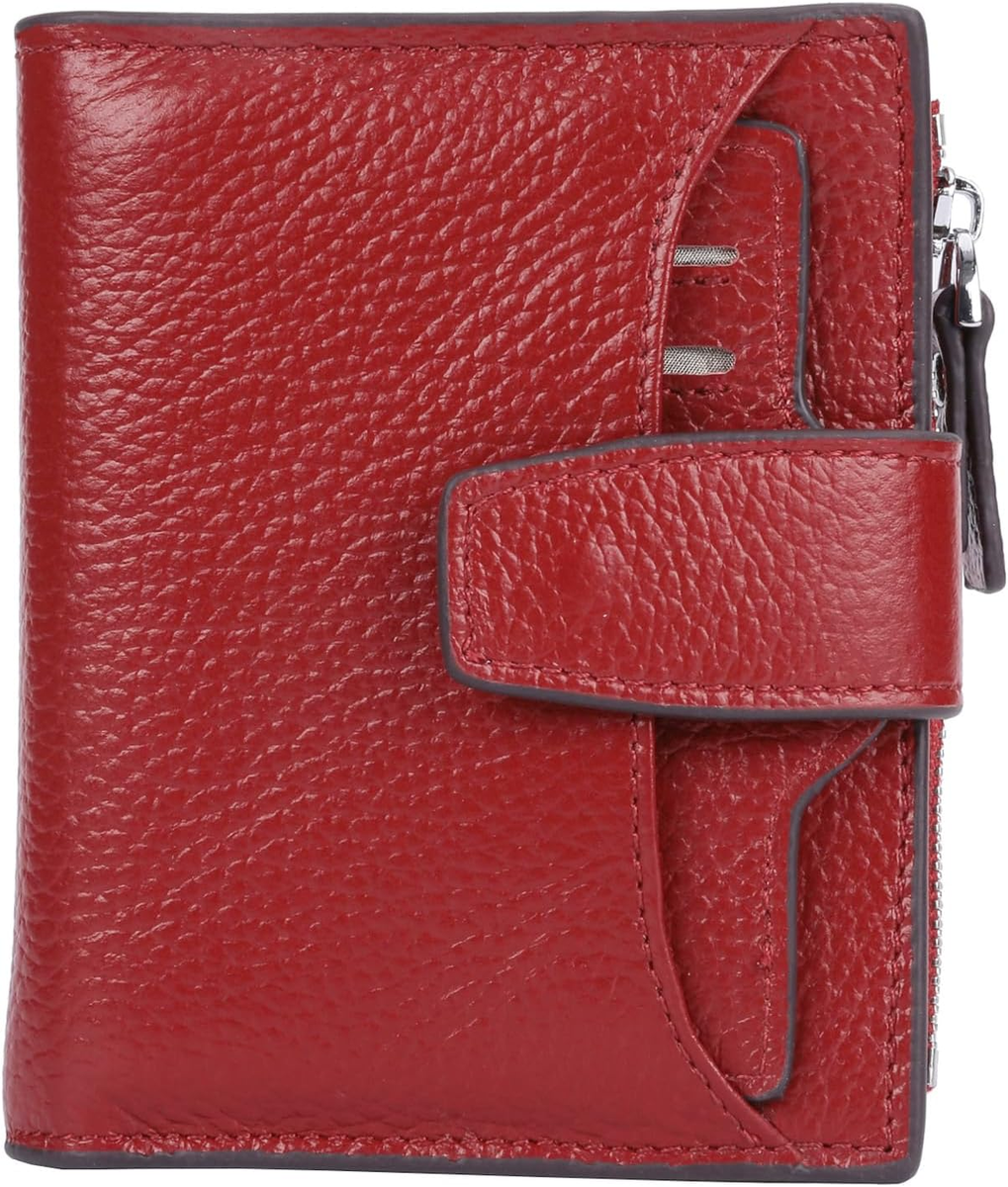 Billetera Elegante de Cuero Cartera Porta Tarjetas con Bloqueo RFID para  Mujer