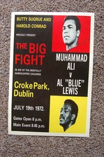 Muhammad Ali vs AL Blue Lewis Fight Poster 1972 Croke Park Dublin 