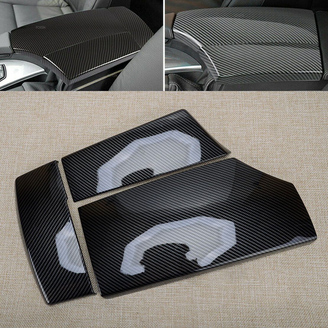 2xCarbon Style Center Console Armrest Storage Lid Box Cover For BMW 5 Series E60 2xCarbon Style Center Console Armrest Storage Lid Box Cover For BMW 5 Series E60