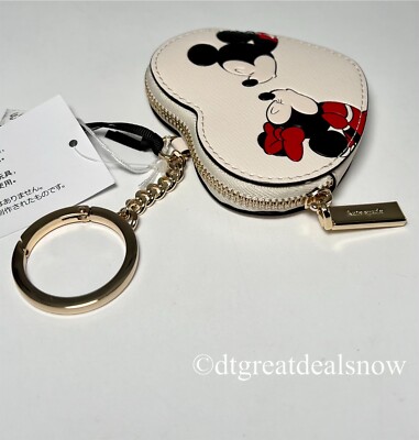 Kate Spade X Disney Heart Shaped Leather Mickey & Minnie Coin