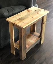 Rustic End Table, Reclaimed Wood Nightstand, Accent, Sofa, Side or Coffee Table.
