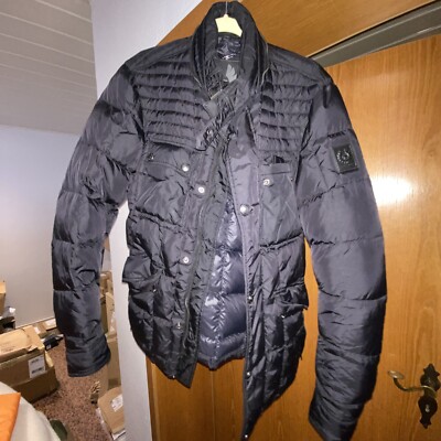 Belstaff Daunenjacke Herren Jacke Parka schwarz Größe 48 Kapuze