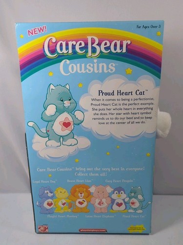 Care Bears Cousins Proud Heart Cat 12” Plush Stuffed Toy w VHS Vintage New 2004 - Picture 3 of 4