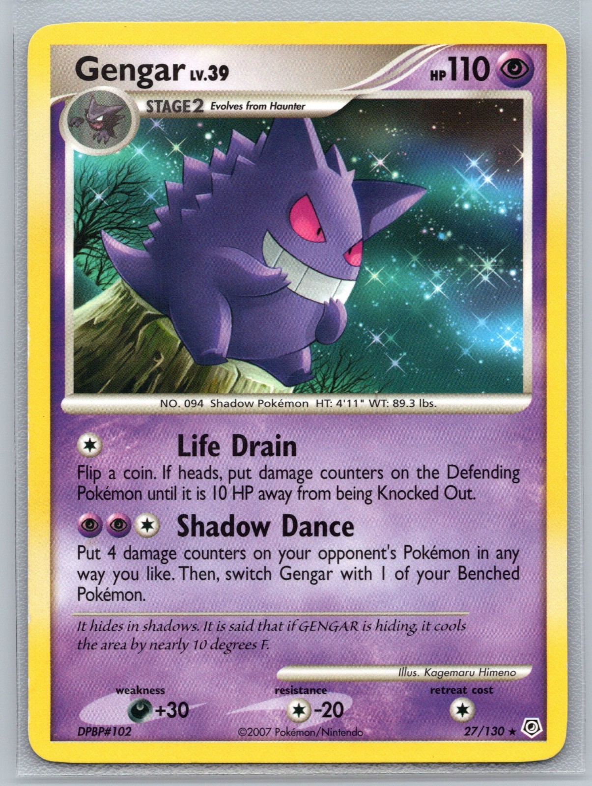 Pokemon TCG Gengar 27/130 Diamond and Pearl Regular