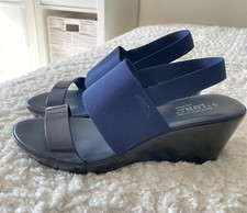 Navy Wedges Italian sadals UK 7