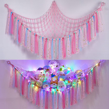 Stuffed Animals Net or Hammock with LED Light, Toy Hammock Hanging Stuffed Anima