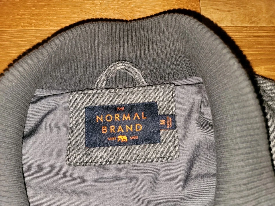 The Normal Brand Mens Jacket Gray Wool Bomber Jacket Medium - Image 4 of 4
