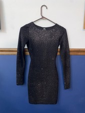 Windsor Glitter,Black Dress Size Small Open Back 
