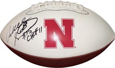 Nebraska Cornhuskers Will Shields Signed White Logo Football JSA Certified