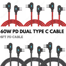 90 Degree Right Angle Type C Cable 6FT PD Fast Charging Cord For iPhone 15 16 17