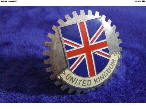 UK United Kingdom Grille Badge License Plate Topper Accessory Union Jack Bumper - Picture 5 of 7