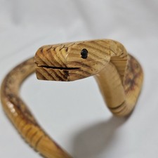 Vintage Hand Carved Wooden Snake Toy Articulated Jointed Folk Art TOY 22" LONG