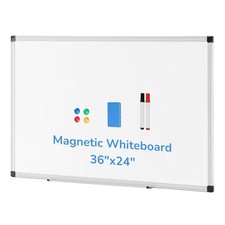 Premium Magnetic Whiteboard - 36"x24", Aluminum Frame, Ideal for Home