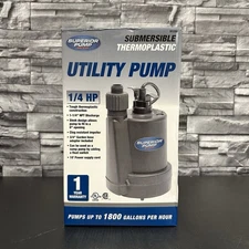 Superior Pump 91250 1/4 HP Submersible Thermoplastic Utility Pump