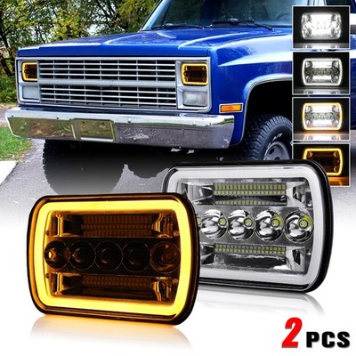2X fit Chevrolet C10 C20 C30 19811982 1983 1984 1985 1986 7x6 5x7 LED Headlights