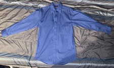 George Men's Long Sleeve Button-Up Size Small Solid Blue