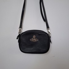 Borsa a tracolla Vivienne Westwood Anna pelle vegana testurizzata sfera nera fotocamera
