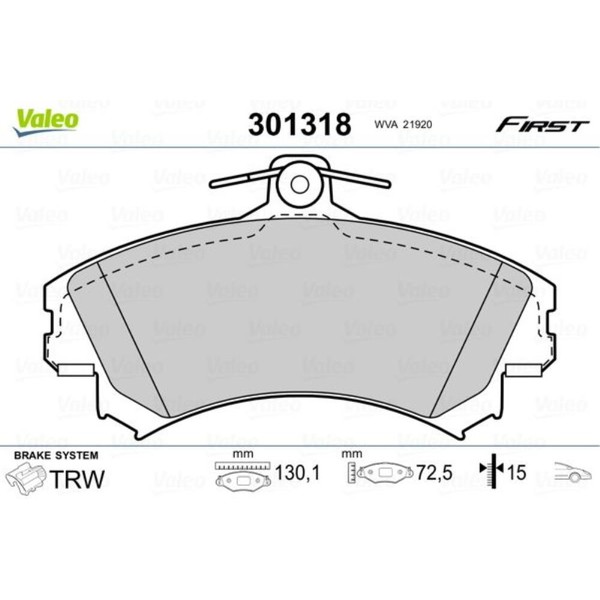 Valeo BremsbeläGe BremsklöTze Vorne FüR Mitsubishi Colt VI Z3_A Z2_A 1.3 301318-image