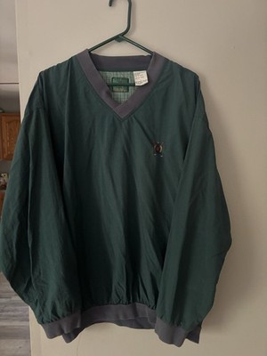 Vintage Bugle Boy Golf V-Neck Pullover Windbreaker Men's L Embroidered Logo 90s
