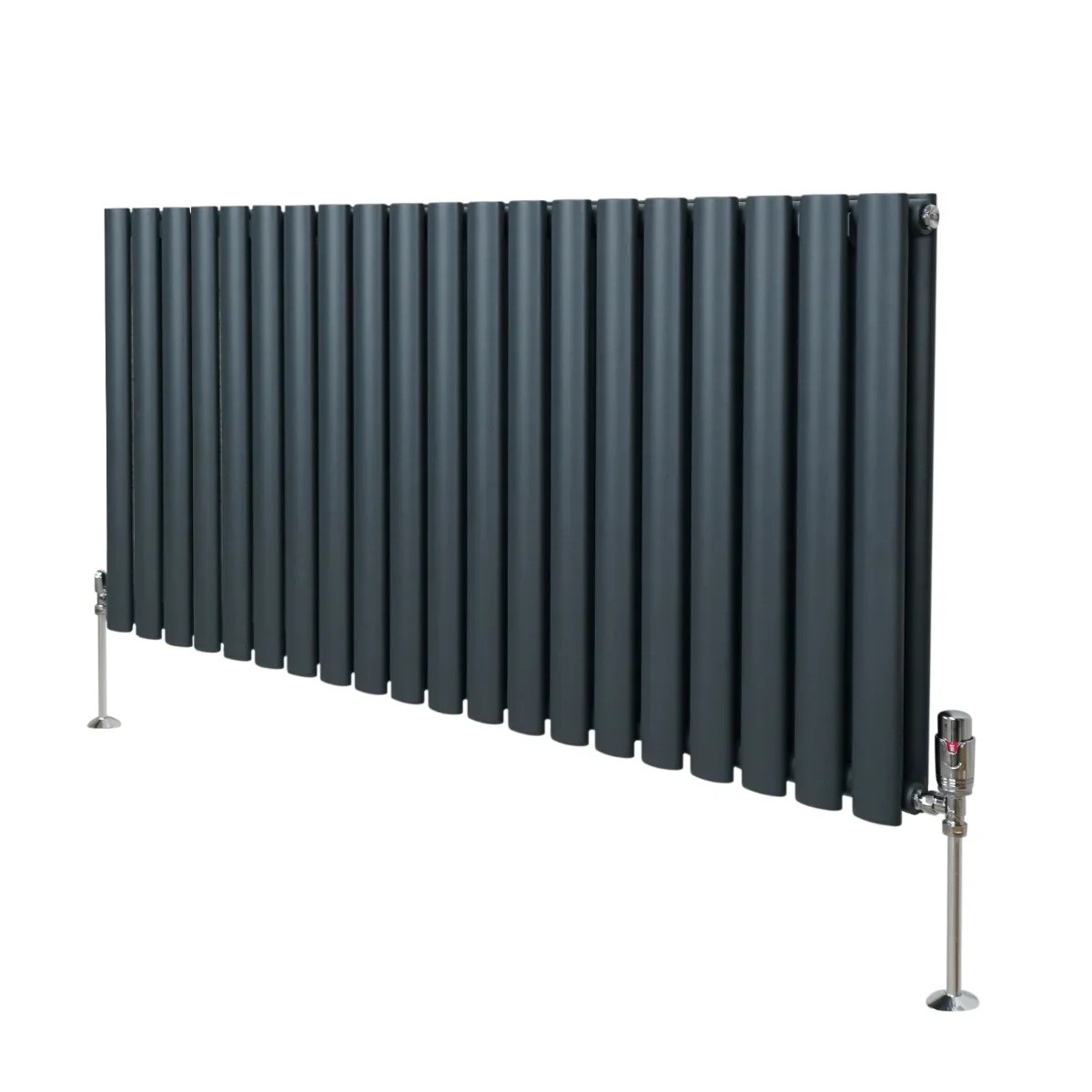 Oval Column Radiator 600mm x 1200mm & TRV Chrome Valves Designer