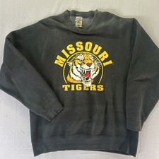 Vintage Missouri Tigers Sweatshirt Large Black NCAA College Crewneck 90s Y2K