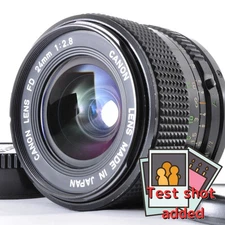 [Excellent+5] Canon New FD 24mm f/2.8 Wide Angle Lens w/Caps From Japan