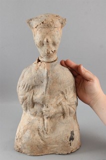 Ancient Chinese Han Dynasty Terracotta Mingqi Tomb Figure Musician Priest