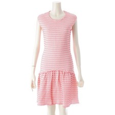 CHANEL COCO Mark Sleeveless knit one piece dress P46063 pink 36