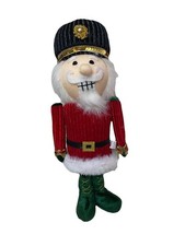 Plush Nutcracker Standing Decor 14  Red Black Fabric Christmas Hobby Lobby NEW
