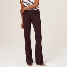 Ann Taylor LOFT Julie Mid-Rise Bootcut Trouser Pant Career Stretch Burgundy 2