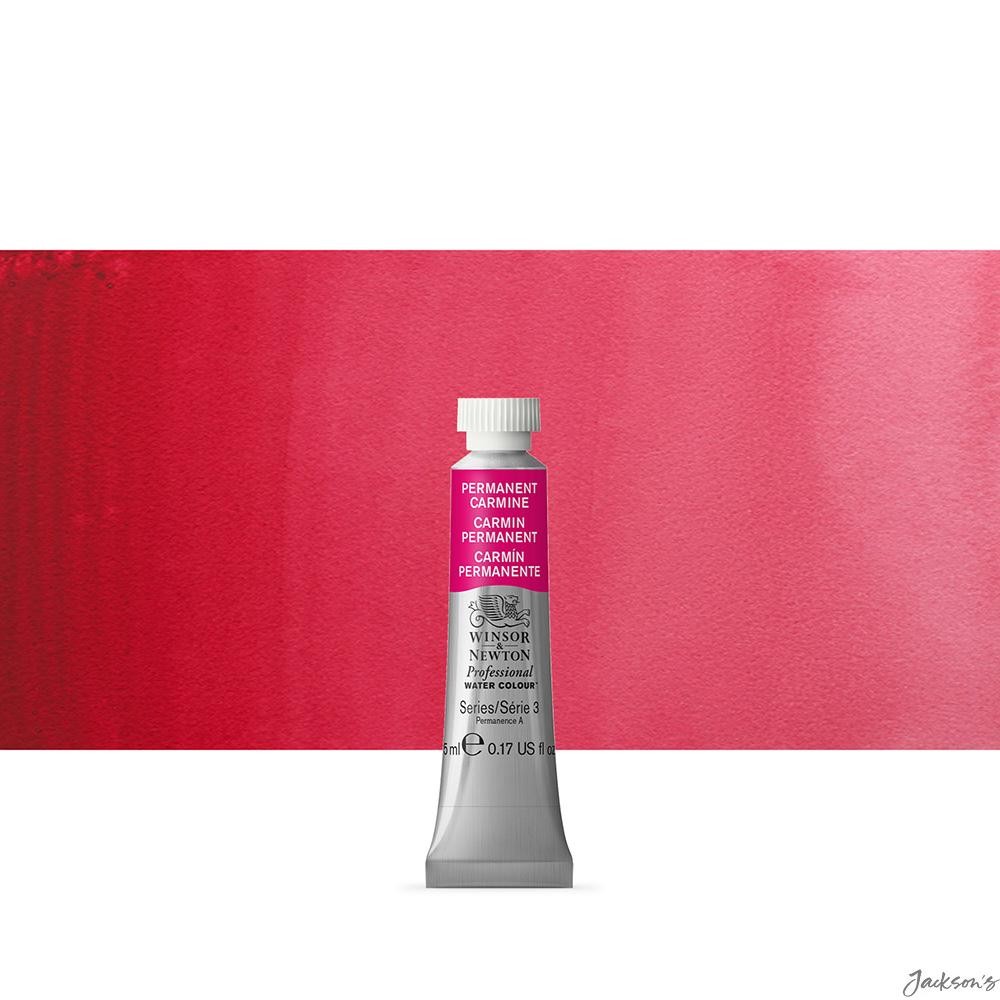 Winsor & Newton Professional Watercolour Paint Tube 5ml Permanent Carmine Colour