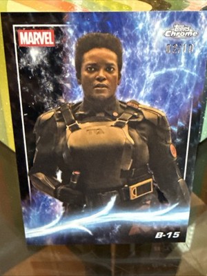 Topps Chrome Marvel Studios | B-15 /10 | Wunmi Mosaku #107 Black Refractor LOKI