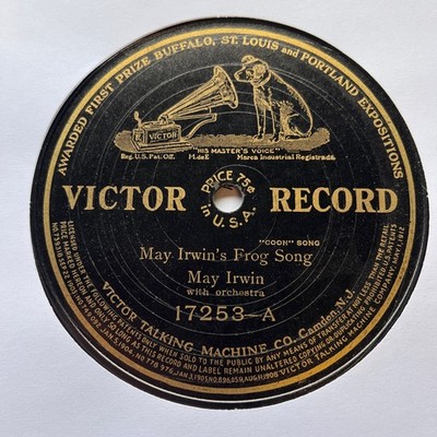 VAUDEVILLE RAGTIME:  MAY IRWIN S FROG SONG  + CLARICE VANCE 1907 VICTOR 78!