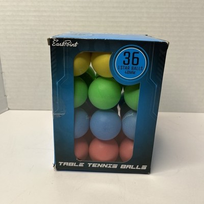 EastPoint 36 Pack Table Tennis Balls 40mm 1 Star Ping Pong Balls Multi-Color