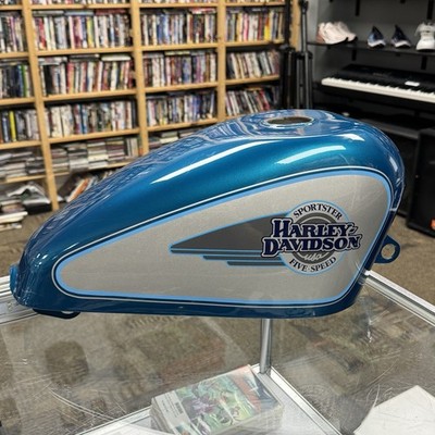 Harley-Davidson USA Sportster Five Speed Fuel Blue Gas Tank Peanut