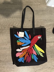 Kate Spade Parrot Bag | eBay EUC! Kate Spade Black Parrot Embellished Macaw Extra Large North South Tote main image 0