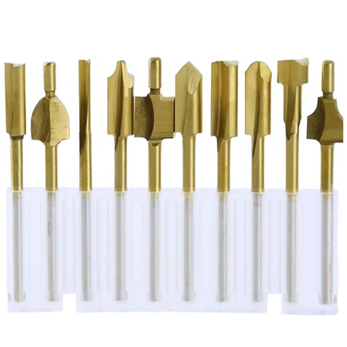 10x Mini Hss Router Bits Trimmer Shank 1/8