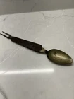 Antique Civil War Era Folding Metal Spoon / Fork  Bakelite Handle