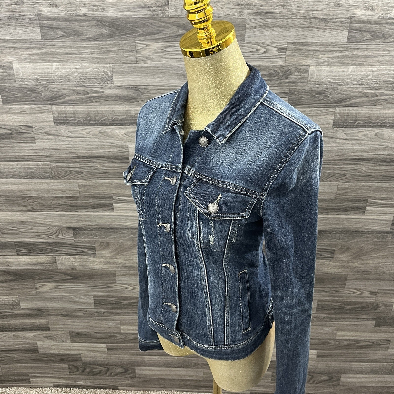 Articles of Society Women’s Medium Denim Jean Jacket Dark Wash Stretch