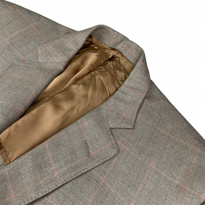 Brooks Brothers Men's Regent 100% Wool 3-Button Blazer Beige/Pink Plaid   44R