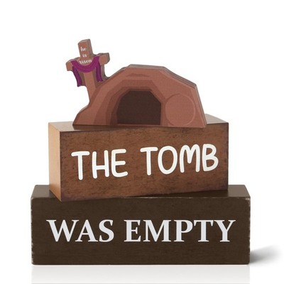 4 Pcs Easter Religious Wooden Tiered Tray Decor, Christian Easter Cross Decor...