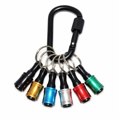 6x 1/4'' Sechskant Bithalter Schlüsselanhänger Schnellwechsel Schraubendreher Bit Schlüsselring Set