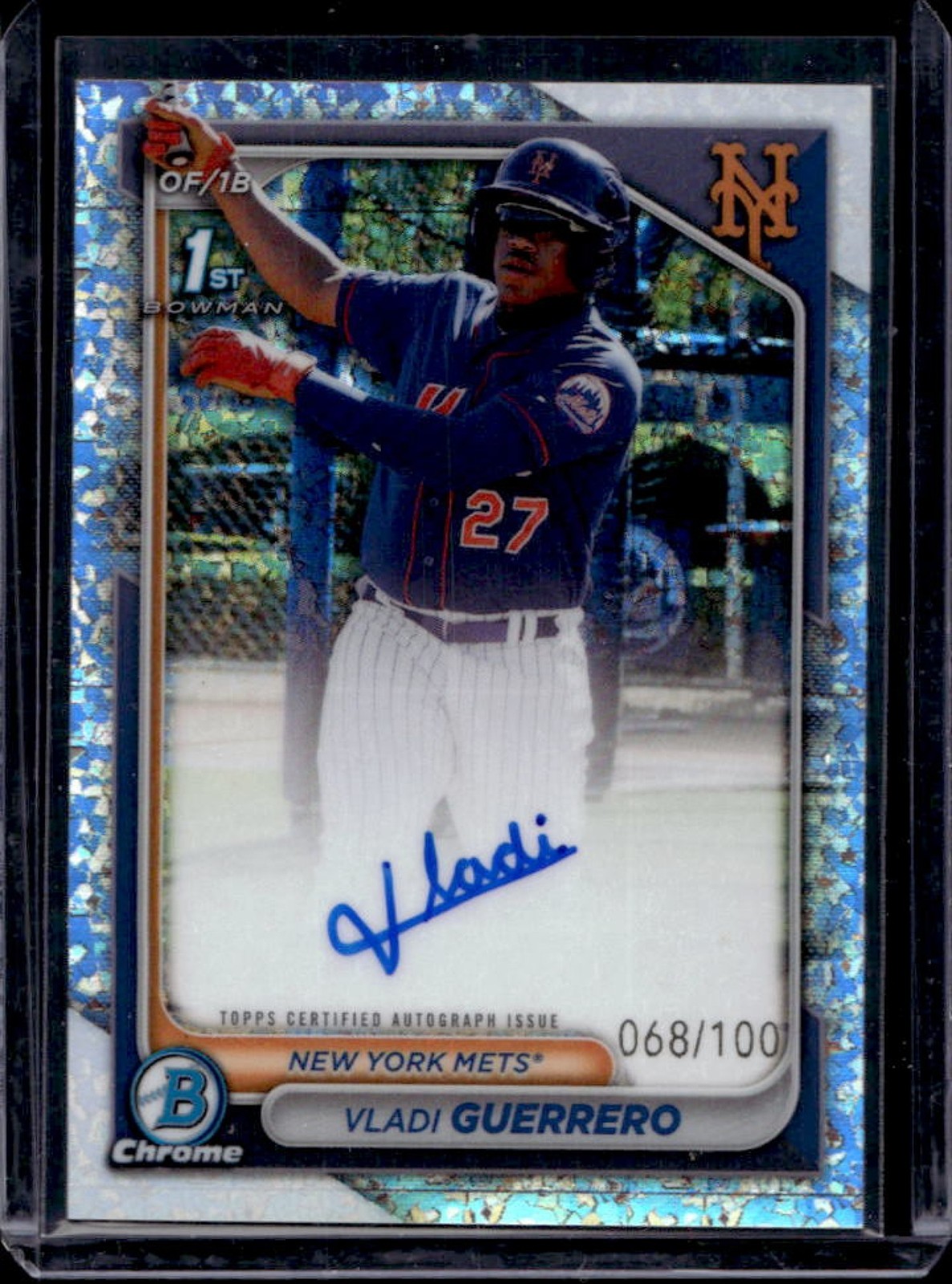 2024 Bowman Chrome Vladi Guerrero Auto Mini Diamond Refractor 1st #68/100