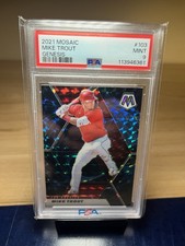 2021 Panini Mosaic - Mike Trout #103 Genesis Mosaic Prizm Case Hit - PSA 9