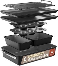 Bakken 8-Piece Ceric Coated Bakeware Sets, Nonsti Aluminized Steel
