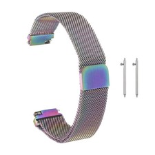 17mm Stainless Steel Mesh Watch Band with Magnetic Buckle, Colorful